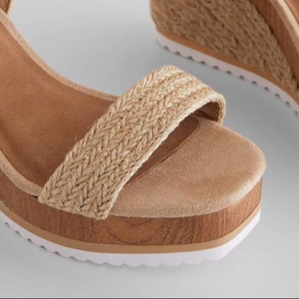 1 Left! Soda Sutter Natural Jute Espadrille Wedge Sandal 10 - Picture 4 of 8